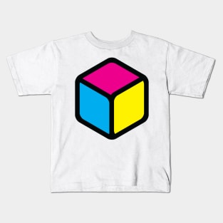 Cube Cyan Magenta Yellow Kids T-Shirt